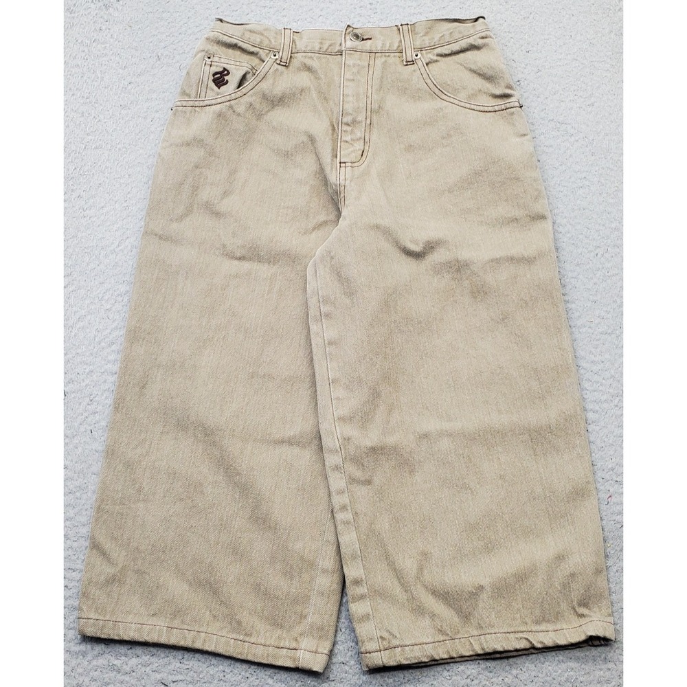 Vintage Rocawear Capri Pants Womens 10 Brown Cotton Wide Leg 5 Pocket Comfort